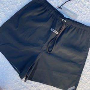Fear of God Essentials Black Reflective Volley Shorts